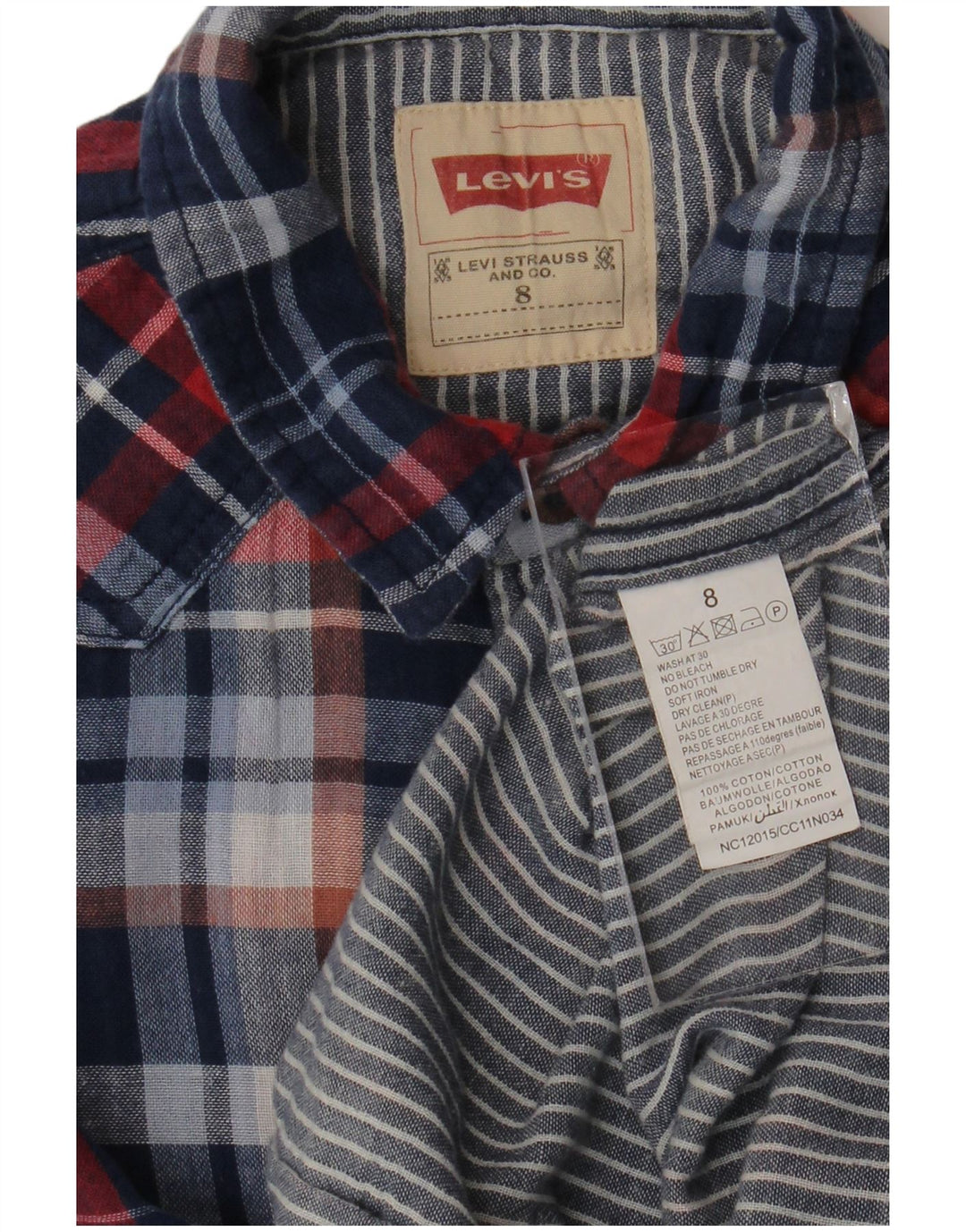 Levi's Boys San Francisco langærmet skjorte 7-8 år marineblå plaid