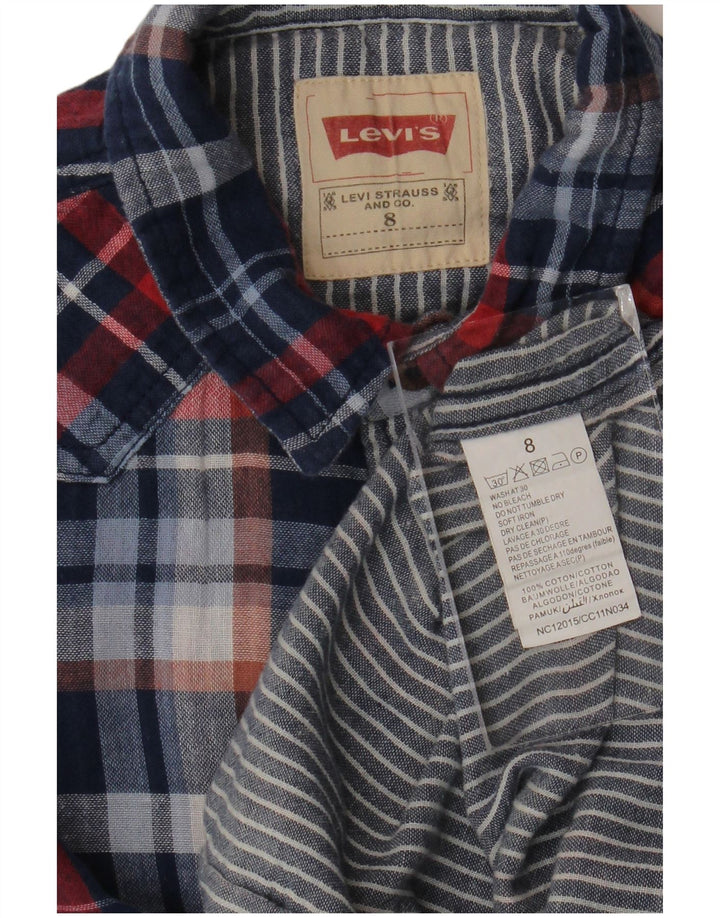 Levi's Boys San Francisco langærmet skjorte 7-8 år marineblå plaid