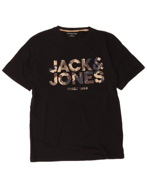 Jack & Jones Herre grafisk T-shirt Top Lille sort bomuld