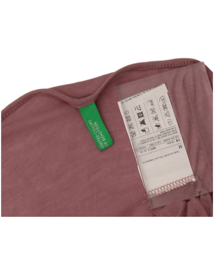 BENETTON Dame Oversized Top Langærmet UK 14 Medium Pink Modal