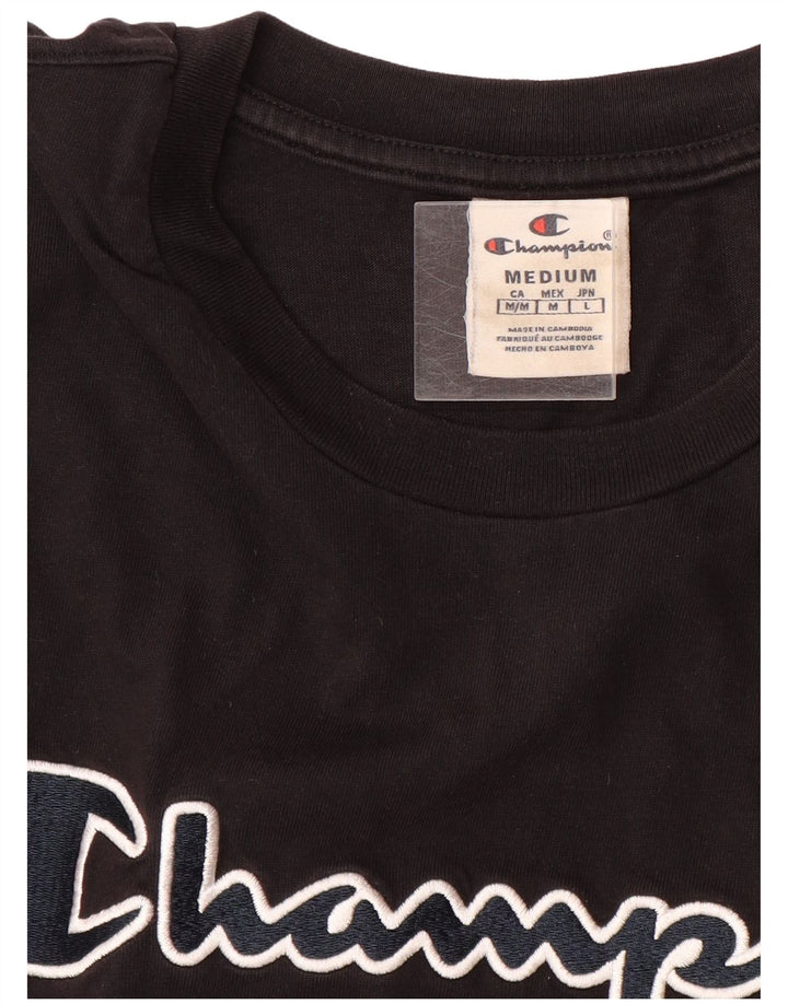 Champion Herre Grafisk T-Shirt Top Medium Sort