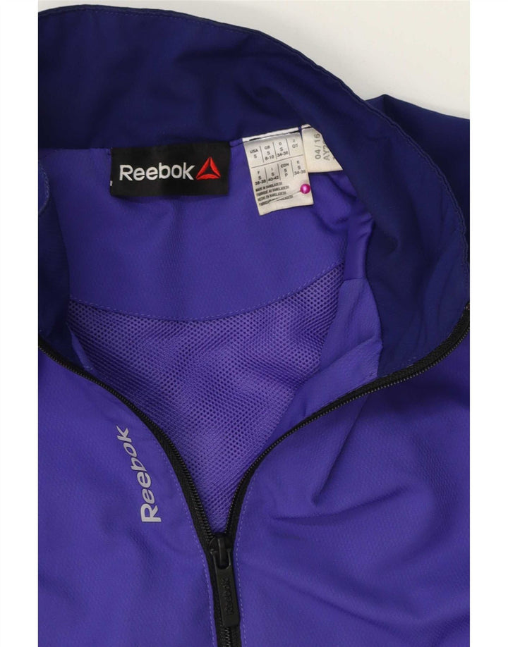 Reebok Womens Oversized træningsdragt Top Jacket UK 10 Small Purple Colourblock