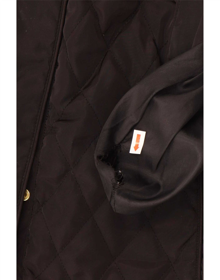 Michael Kors Dame Quiltet Windbreaker Coat UK 16 Large Black Polyester