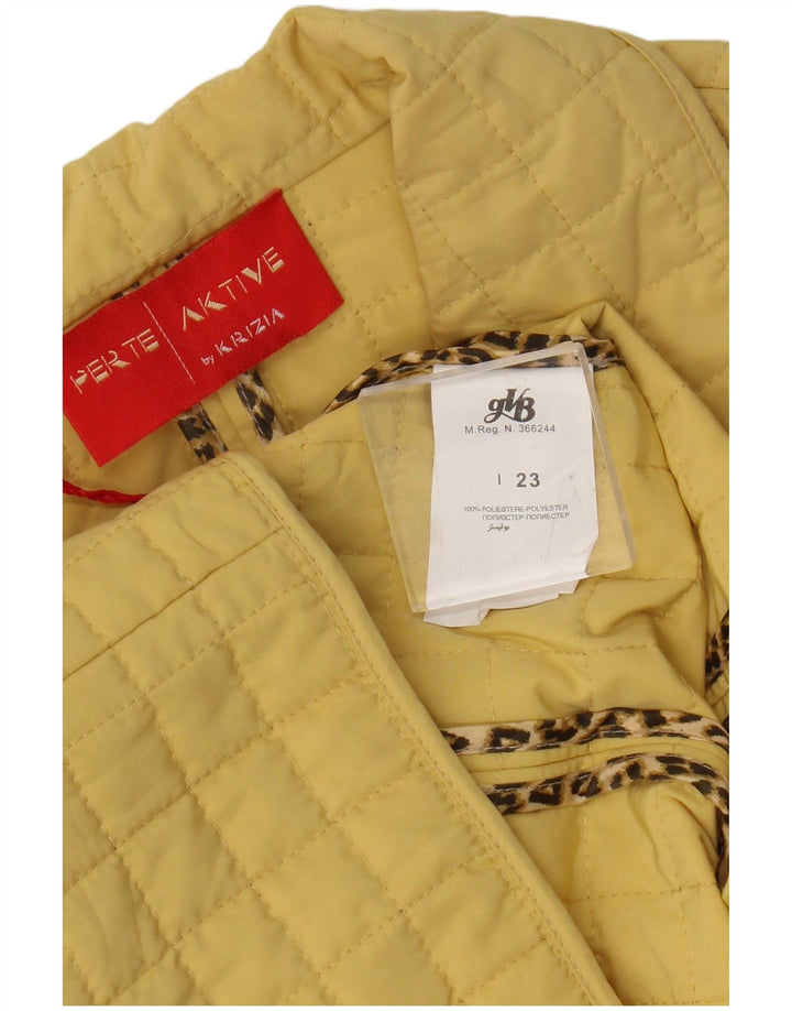 Perte by Krizia Dame 3-knaps quiltet blazerjakke Størrelse 23 Medium Gul