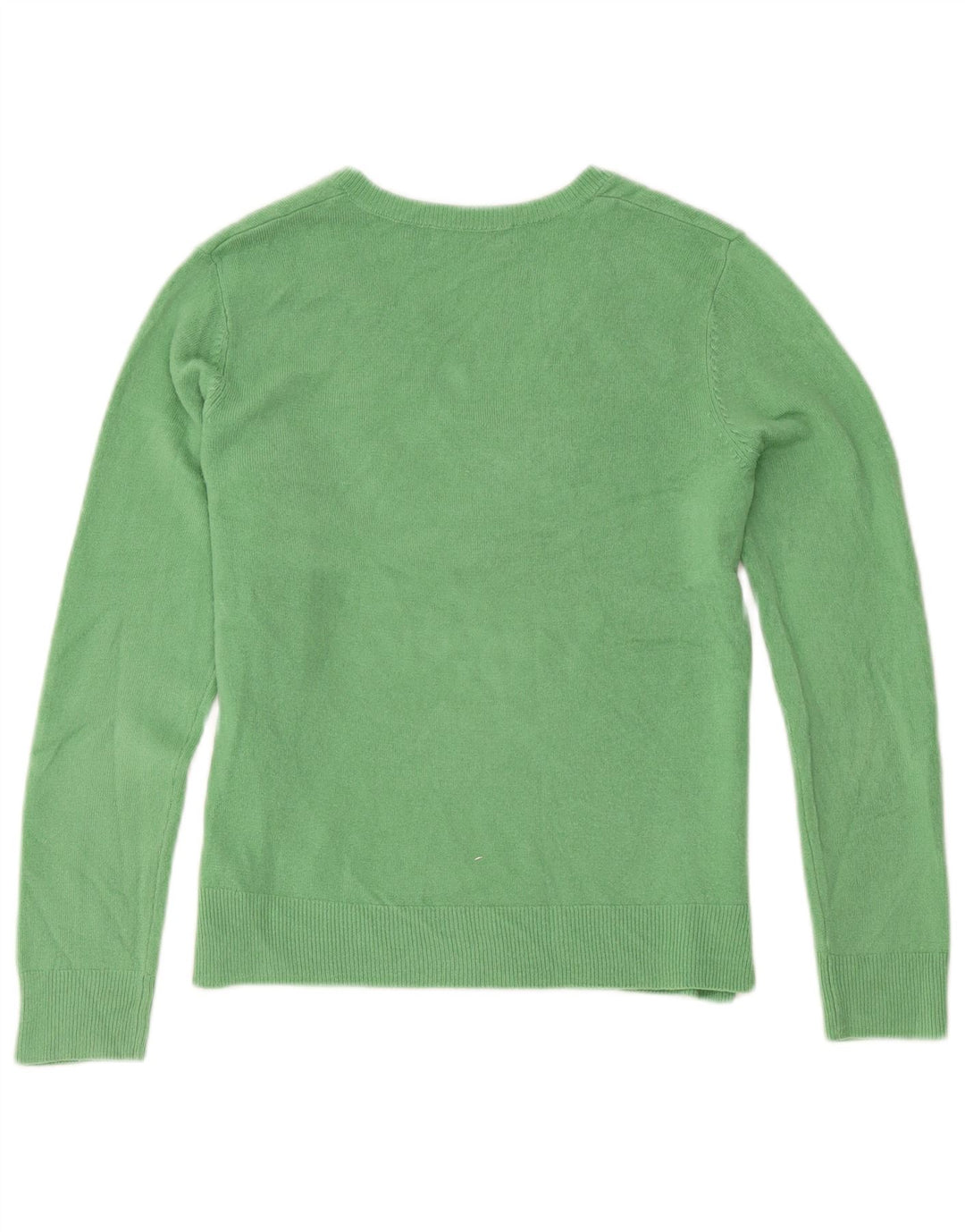 Marks & Spencer Dame V-hals sweater UK 12 Medium Grøn Akryl