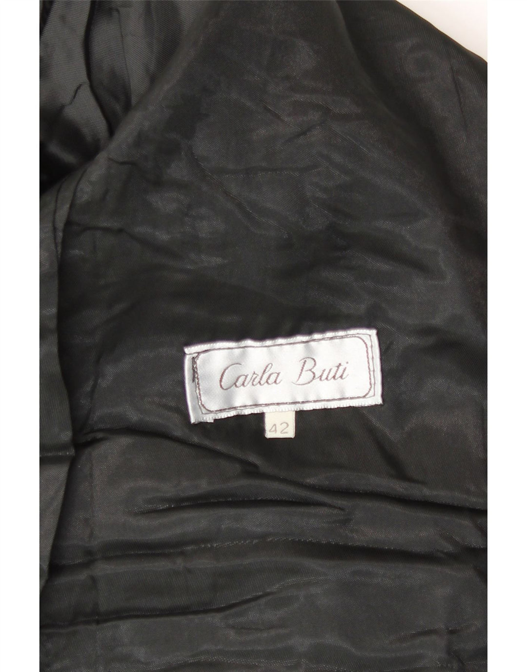 Carla Buti Dame Ruskind 1 Knap Blazer Jakke IT 42 Medium Sort Plettet