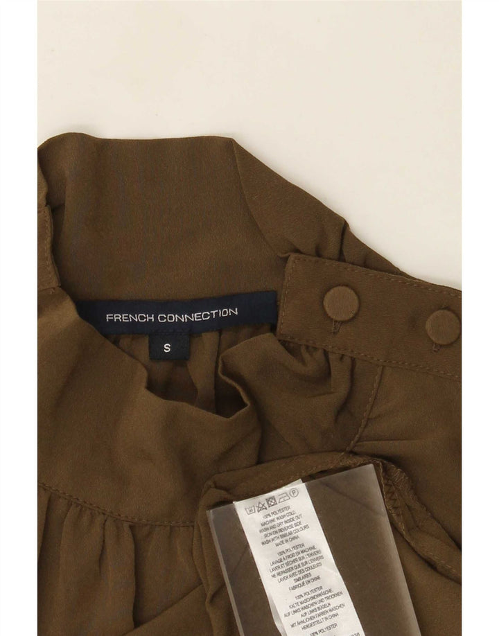 French Connection Womens Relaxed Fit Bluse Top UK 10 Small Khaki Polyester