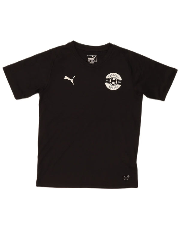 Puma Boys Grafisk T-Shirt Top 11-12 År Sort Polyester