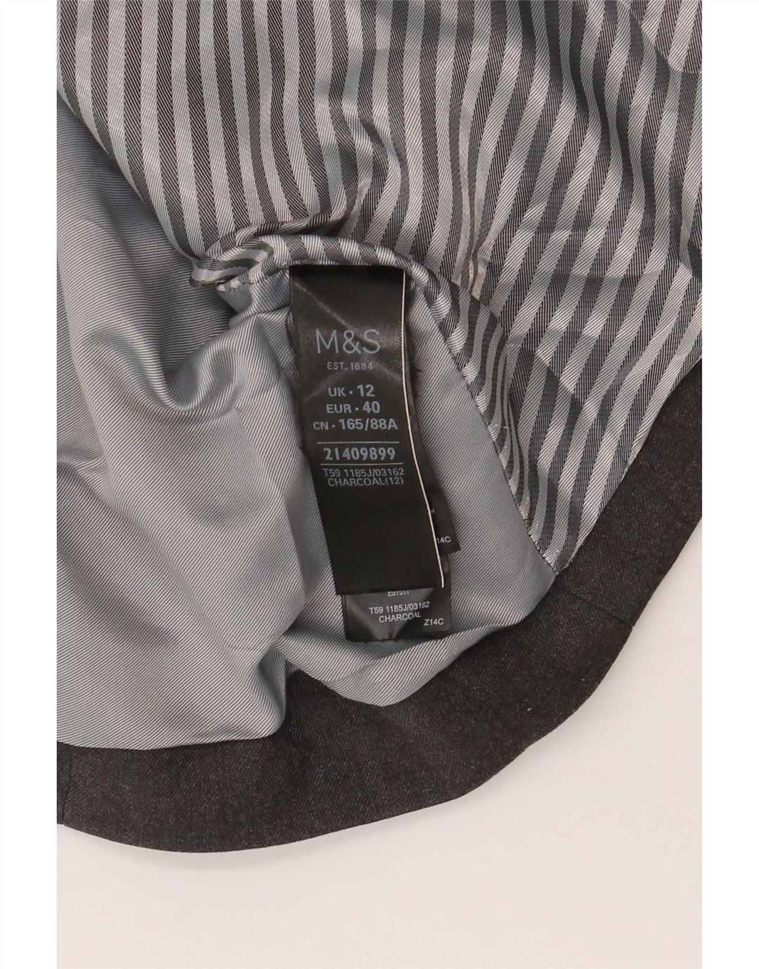 Marks & Spencer Dame 1-knaps blazerjakke UK 12 Medium Grey Polyester