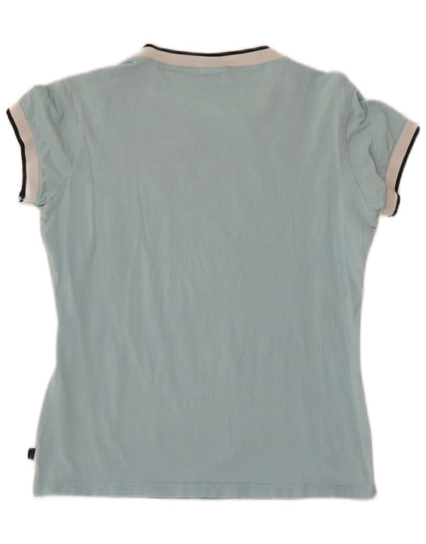 ASICS Grafisk T-shirt top til kvinder UK 12 Mellemblå bomuld