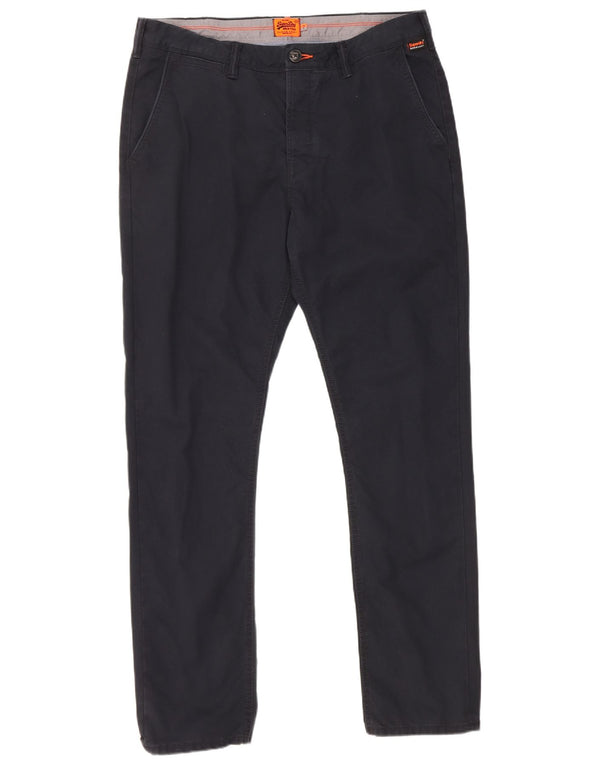 Superdry Slim Chino-bukser til mænd XL W36 L31 Marineblå bomuld