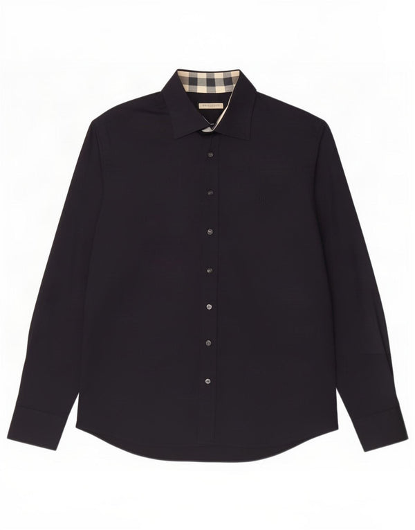 Burberry Herreskjorte Large Navy Blue Cotton