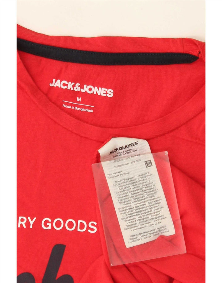 Jack & Jones Herre grafisk T-shirt Top Medium Rød Bomuld
