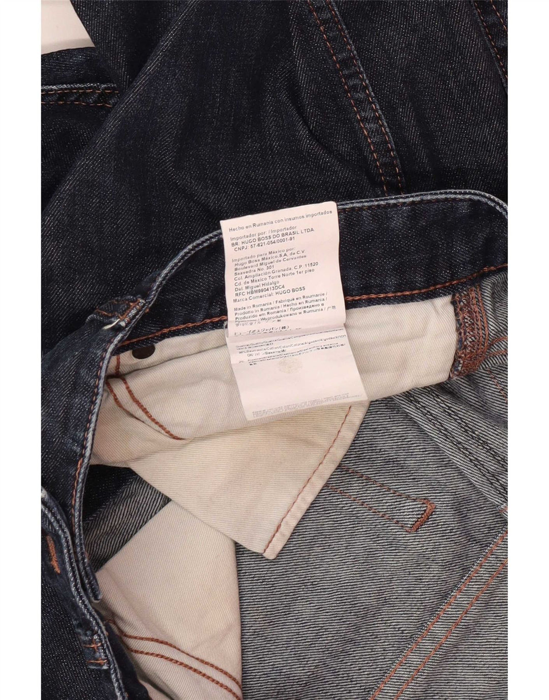 Hugo Boss lige jeans til kvinder W33 L26 marineblå bomuld