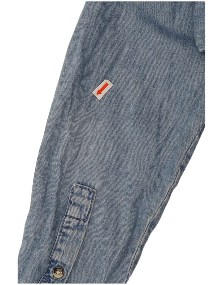 Topshop Dame Denim Shirt UK 12 Medium Blue Cotton