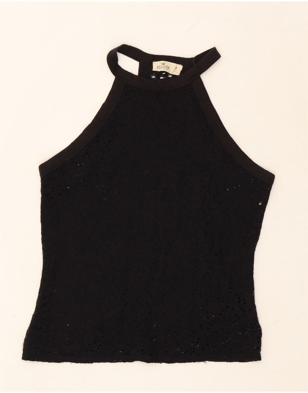 HOLLISTER Womens Halter Top UK 12 Medium Black Vintage Hollister and Second-Hand Hollister from Messina Hembry 