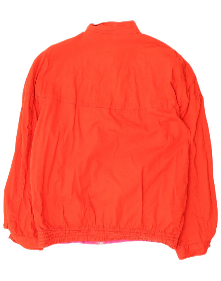 Vintage Kvinder Vendbar Bomber Jacket UK 12 Medium Pink Geometric