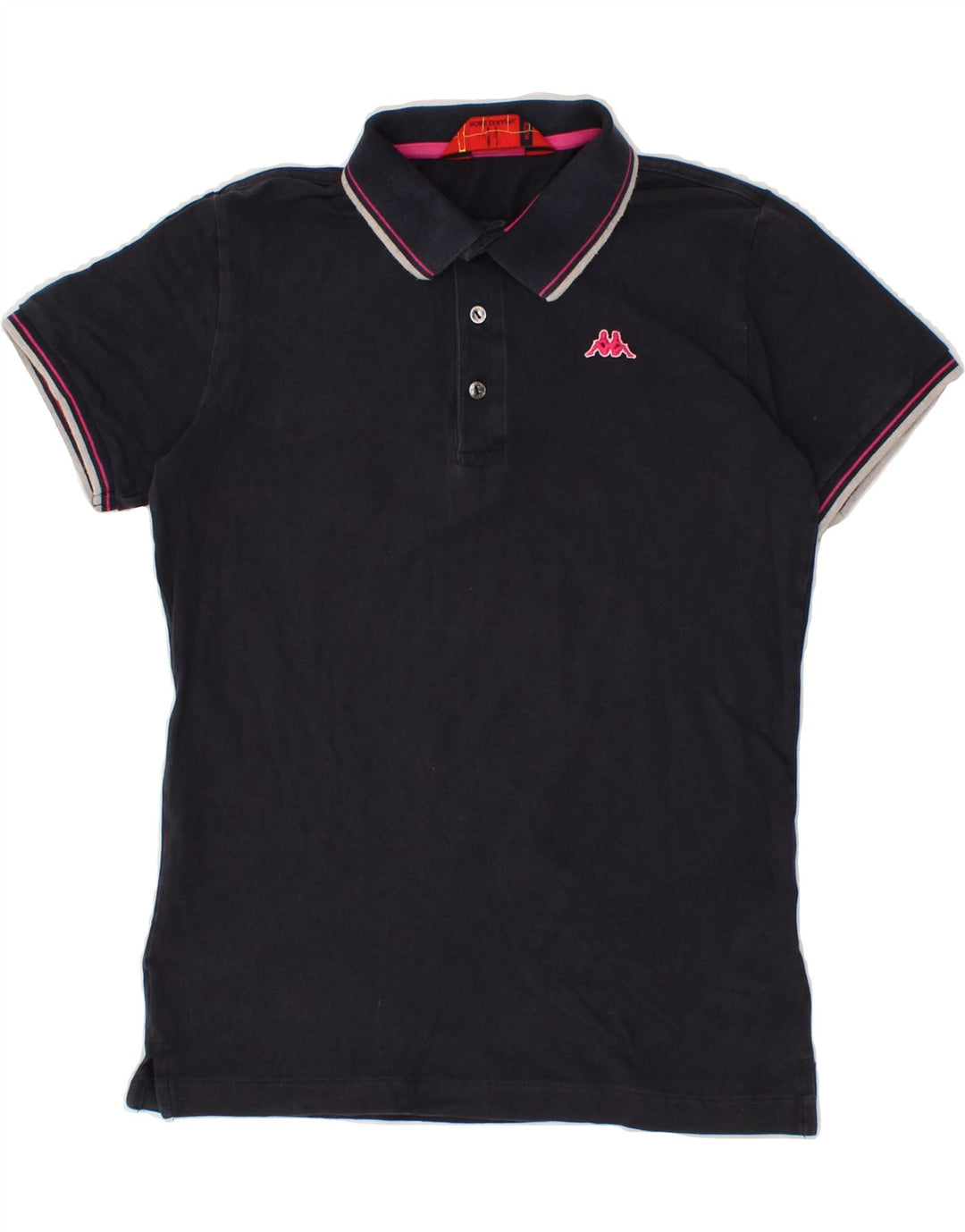 KAPPA Womens Polo Shirt UK 12 Medium Navy Blue Cotton Vintage Kappa and Second-Hand Kappa from Messina Hembry 