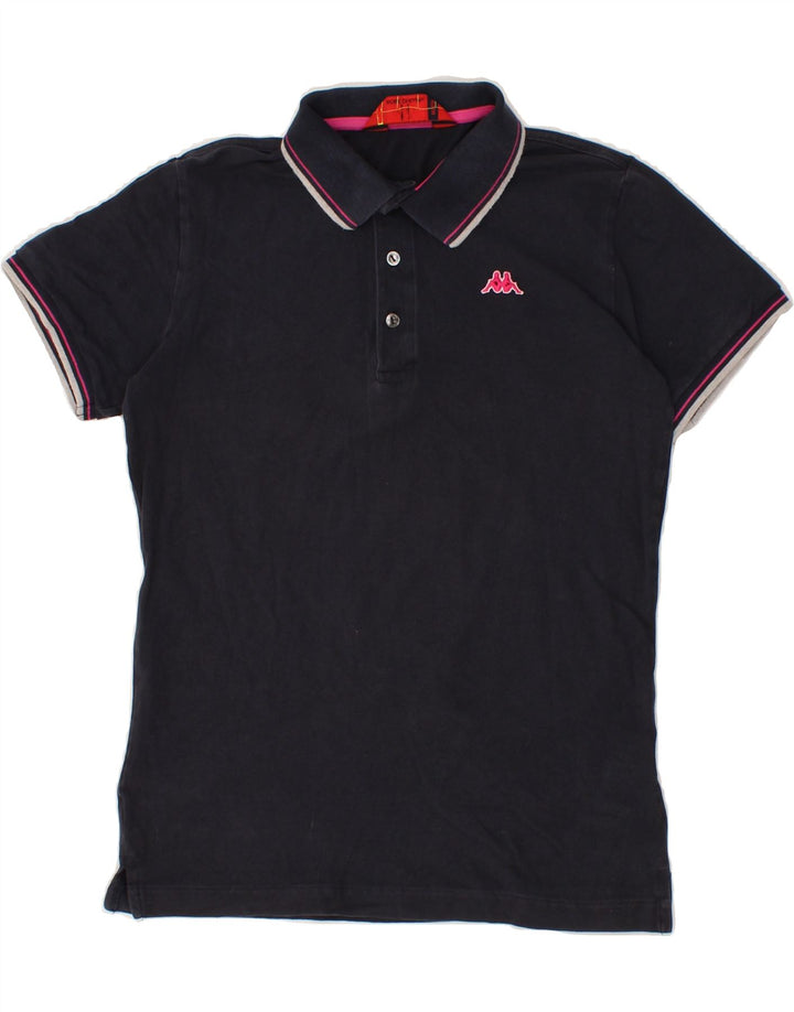 KAPPA Womens Polo Shirt UK 12 Medium Navy Blue Cotton Vintage Kappa and Second-Hand Kappa from Messina Hembry 