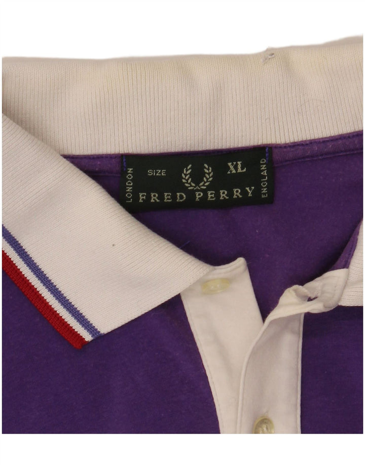 FRED PERRY Poloshirt til mænd XL Lilla bomuld