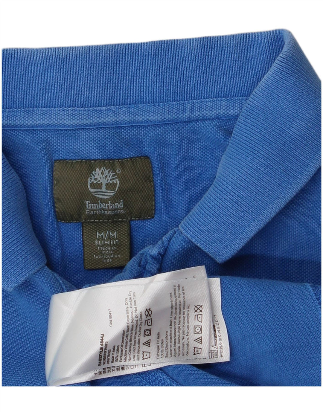 Timberland Herre Slim Fit Polo Shirt Medium Blue Bomuld