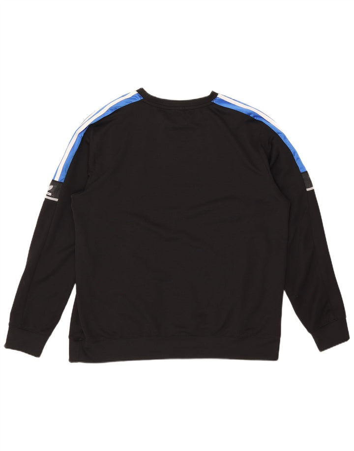 Adidas Graphic Sweatshirt Jumper XL Sort Colourblock Polyester