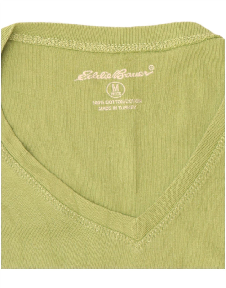 Eddie Bauer Dame Top 3/4 ærmet UK 12 Medium Grøn Bomuld