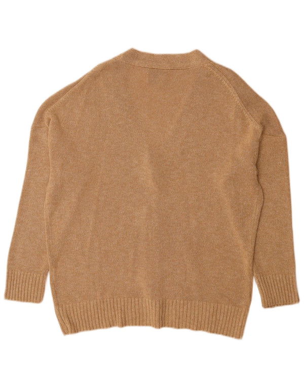 Massimo Dutti Dame Cardigan Sweater UK 14 Medium Beige Viscose