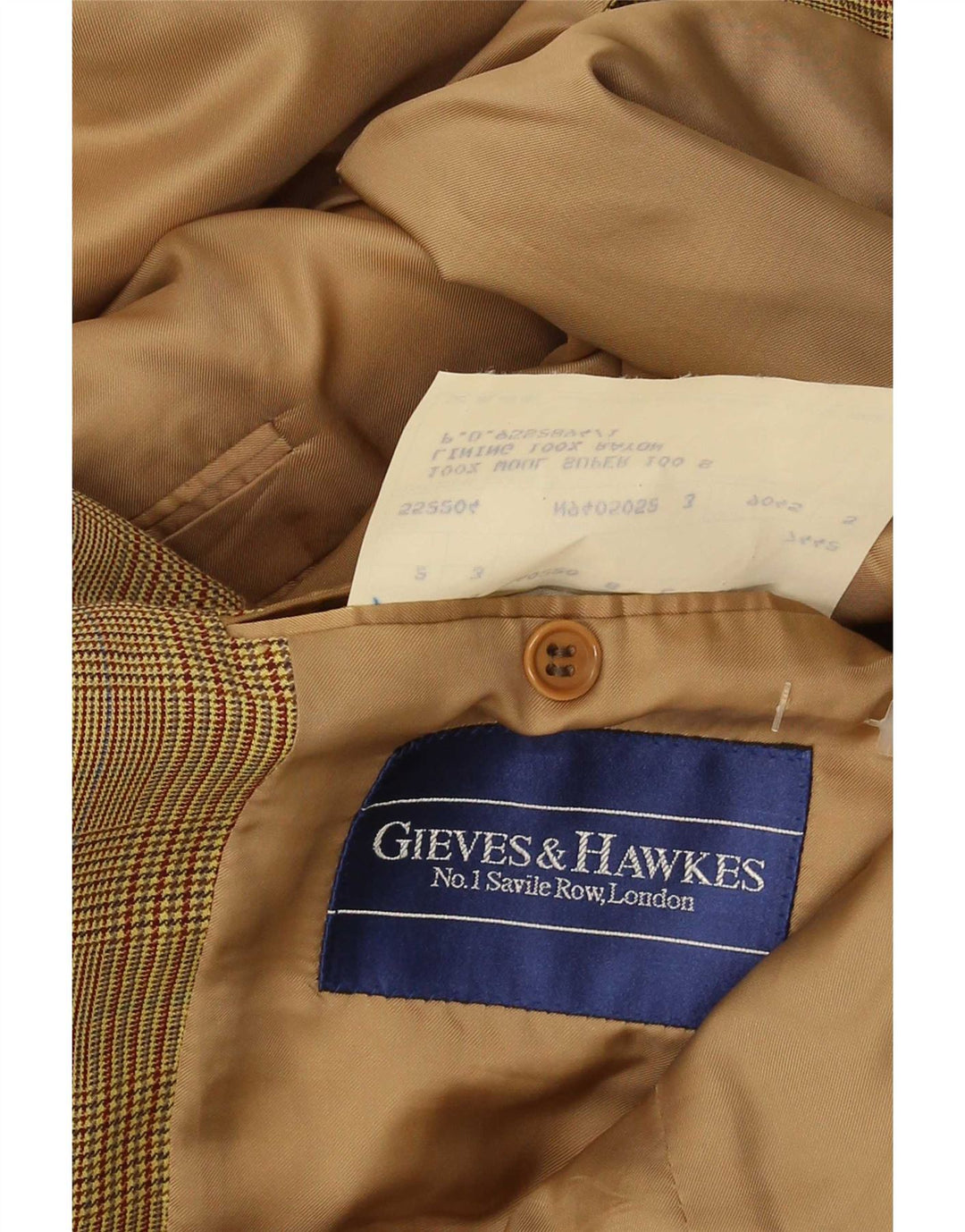 Gieves & Hawkes Herre 2-knaps blazerjakke UK 42 XL Brun Houndstooth Uld