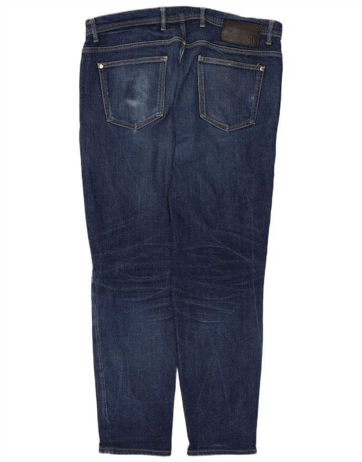 Zara Herre Tapered Jeans EU 46 XL W36 L29 Blå
