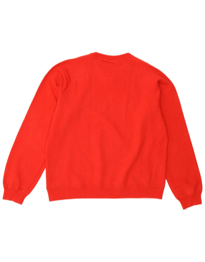 Champion Dame Grafisk Sweatshirt Jumper UK 14 Medium Rød Bomuld