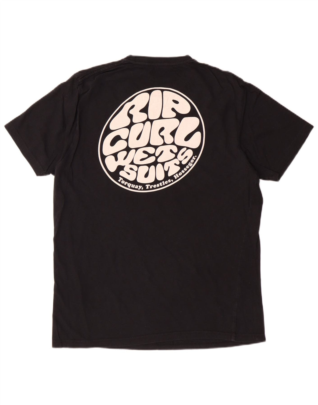 Rip Curl Herre Standard Fit Grafisk T-Shirt Top Medium Sort