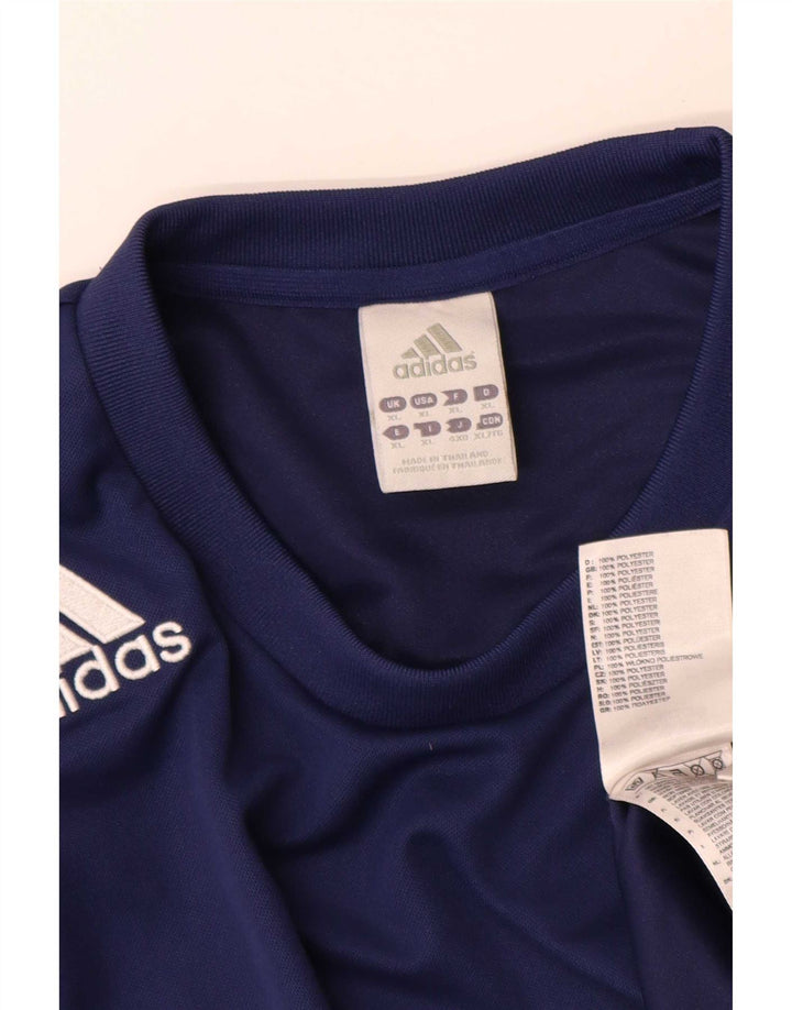 Adidas Herre Climalite T-Shirt Top XL Navy Blue Polyester