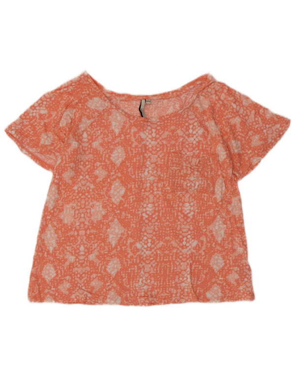 Calvin Klein Jeans Damebluse Top UK 10 Lille Orange Geometrisk Bomuld