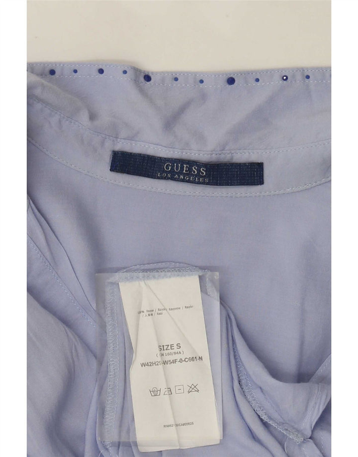 Guess 3/4-ærmet oversized tunikatop til kvinder DK 10 Lille blå plettet Rayon