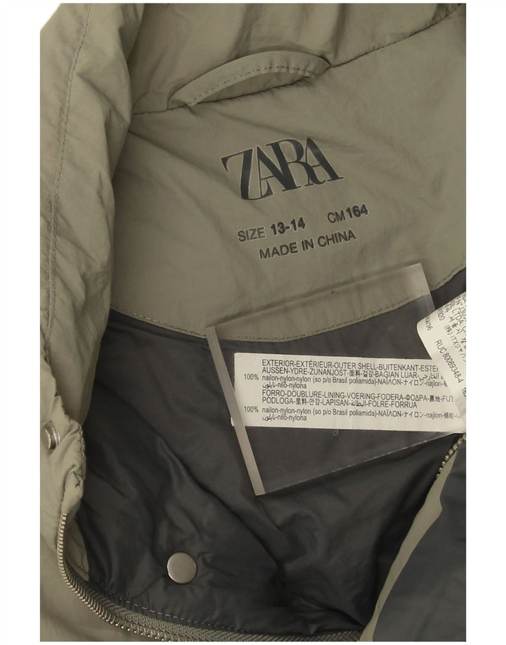 Zara Boys Polstret Gilet 13-14 år Khaki Nylon