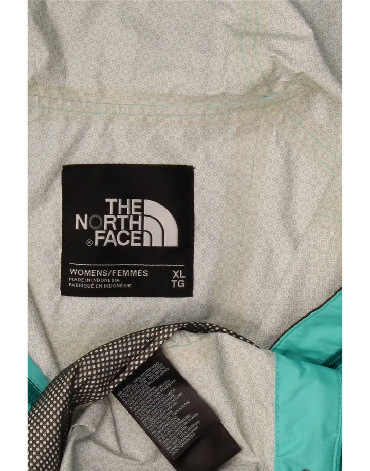 THE NORTH FACE Dame Hyvent Regnjakke med hætte UK 18 XL Turkis nylon