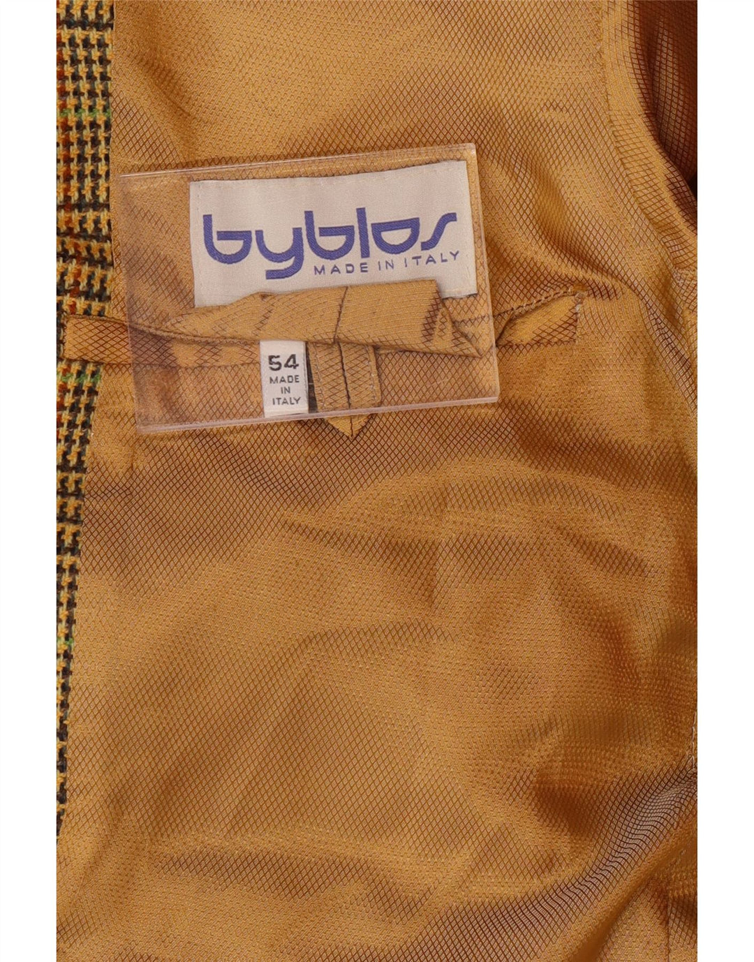 BYBLOS Herre 3-knaps blazerjakke IT 54 2XL Gul Houndstooth