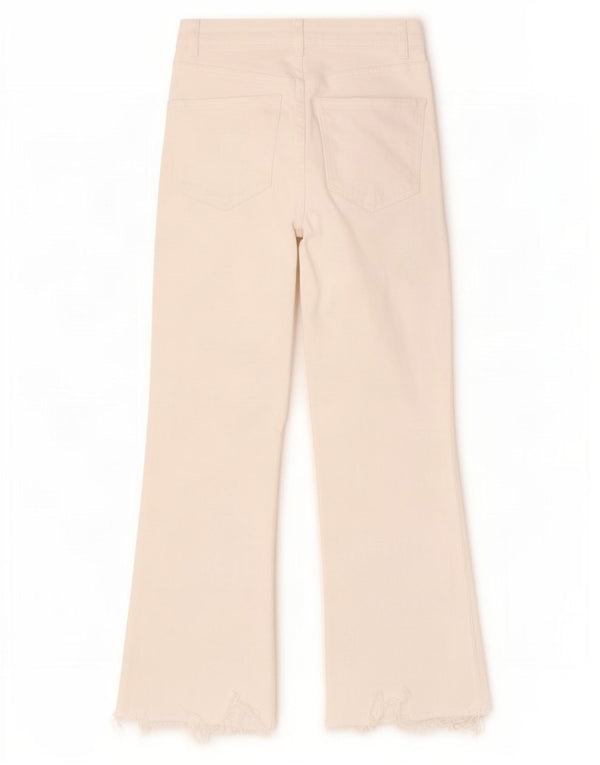 Zara Dame Cropped Jeans EU 36 XS W26 L26 Hvid