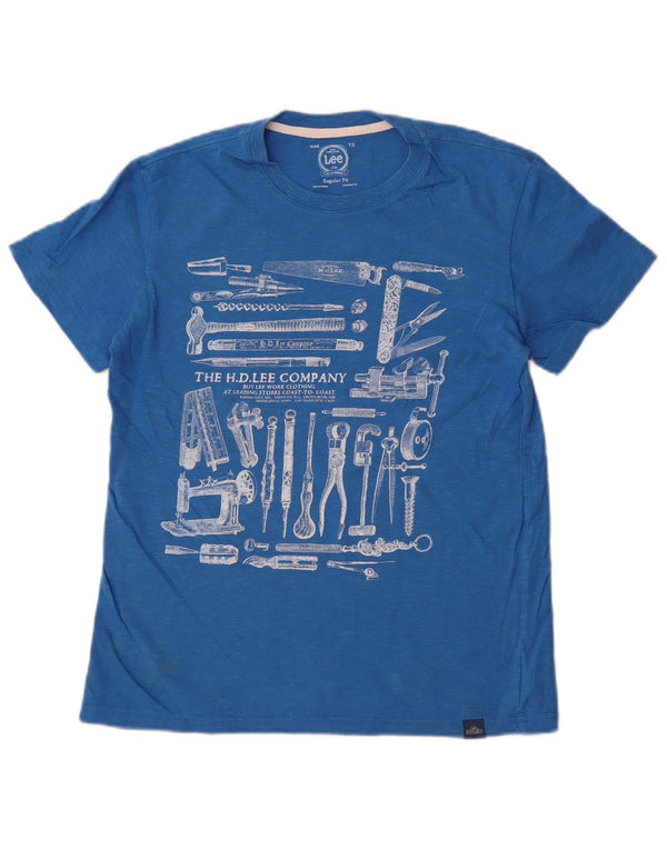 Lee Boys Regular Fit Grafisk T-Shirt Top 11-12 år Blå Bomuld