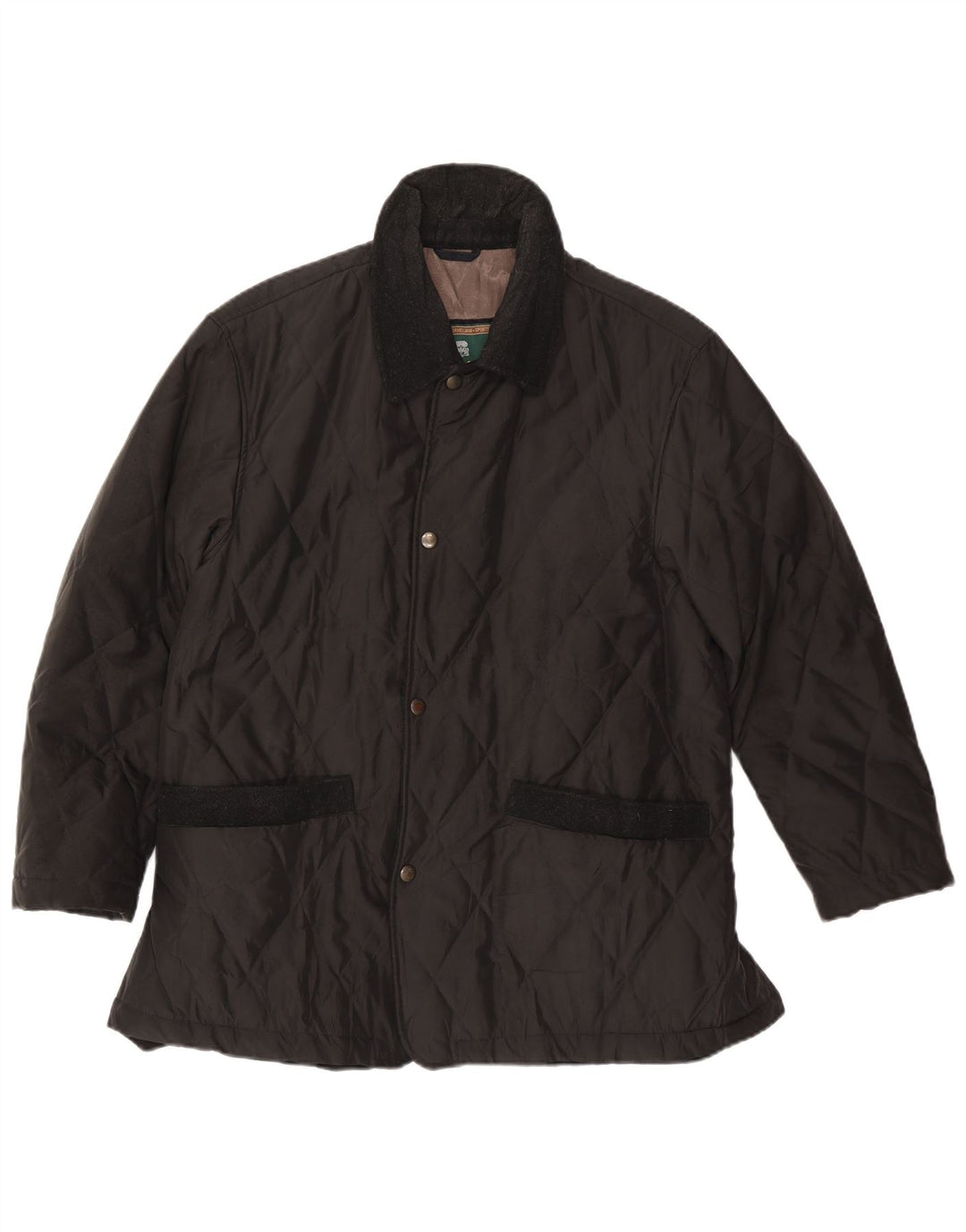 Corneliani Herre Quiltet Jakke IT 50 Stor Sort Klassisk