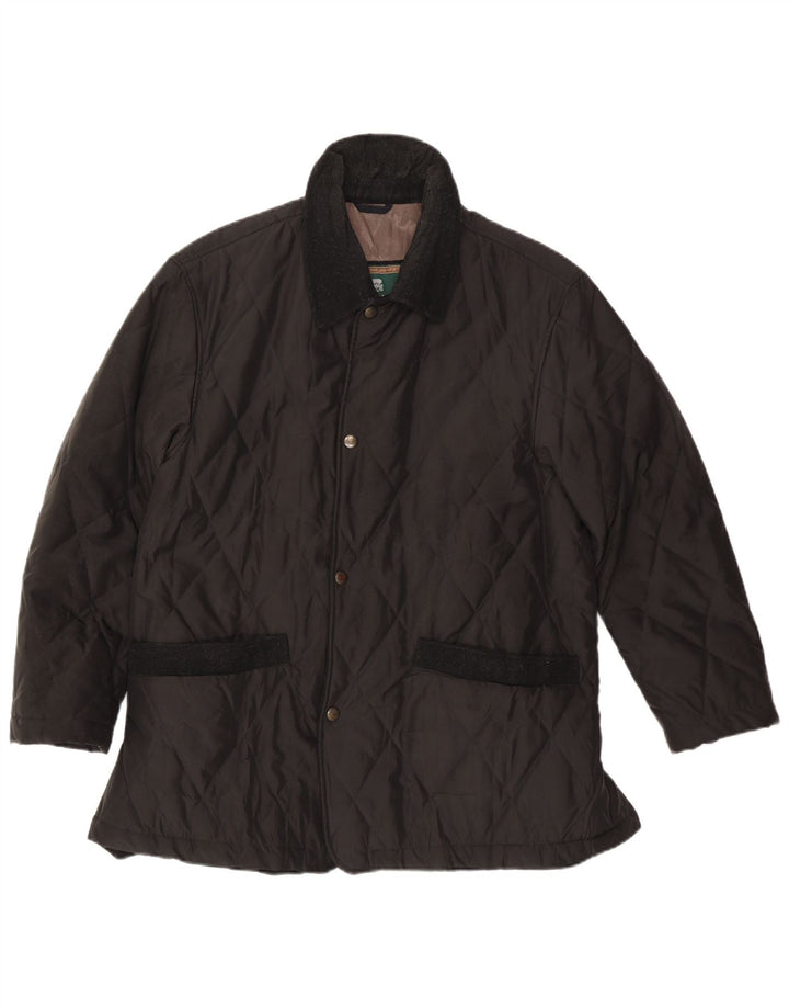 Corneliani Herre Quiltet Jakke IT 50 Stor Sort Klassisk