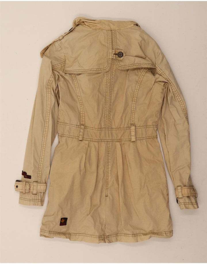 KHUJO Trench Coat til kvinder UK 14 Medium Beige Bomuld
