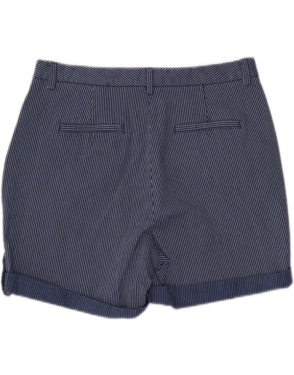 Marks & Spencer Chino Shorts til kvinder UK 14 Large W34 Navy Blue Pinstripe