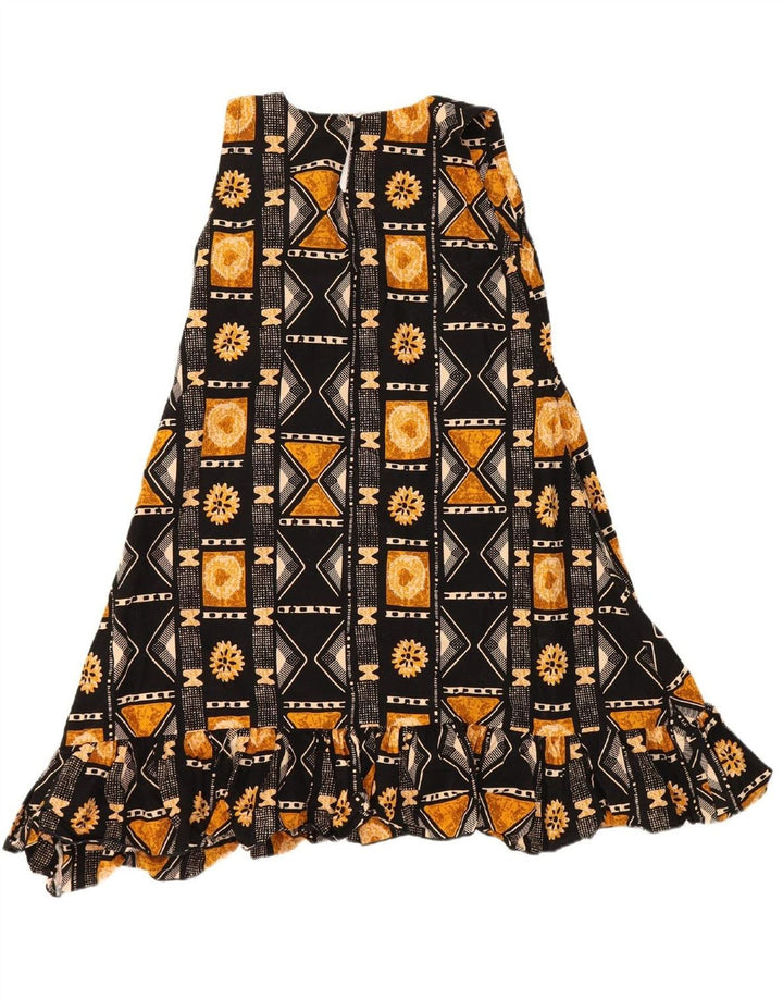 VINTAGE Womens Tent Dress UK 12 Medium Black Geometric