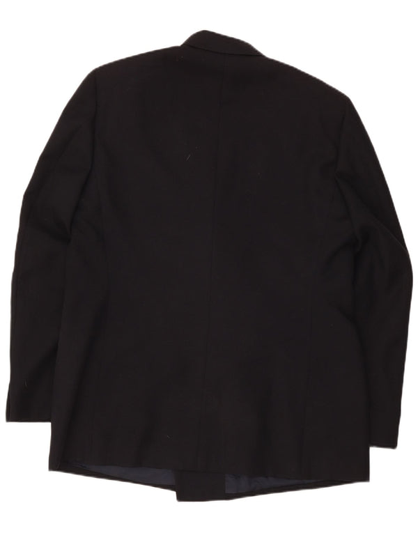 Vintage herre dobbeltradet blazerjakke IT 56 3XL sort polyester