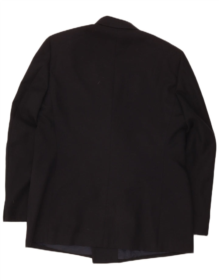 Vintage herre dobbeltradet blazerjakke IT 56 3XL sort polyester