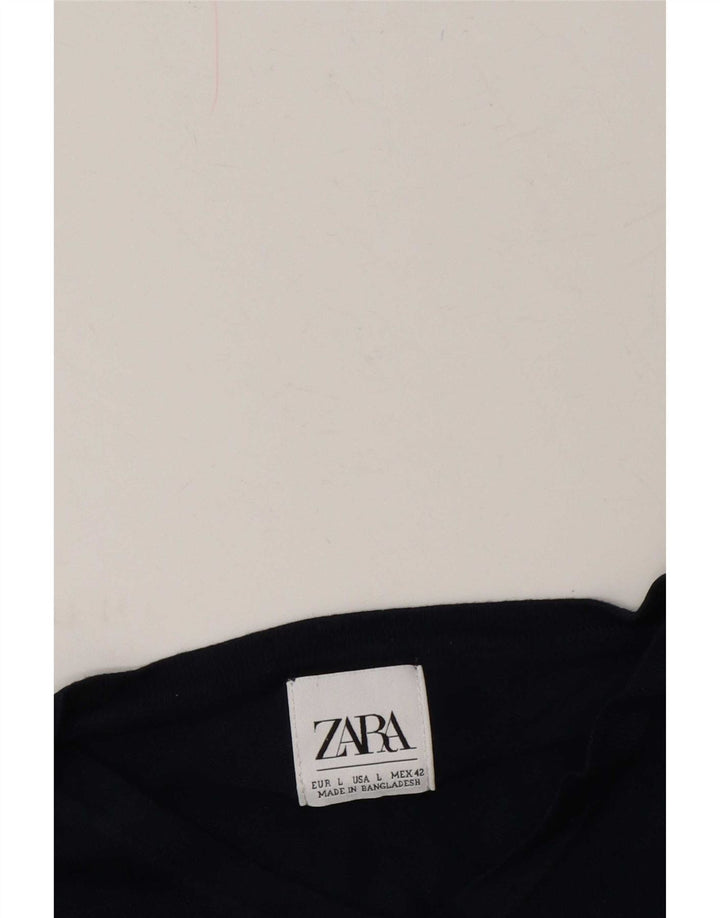 Zara Herre V-hals sweater Stor Marineblå