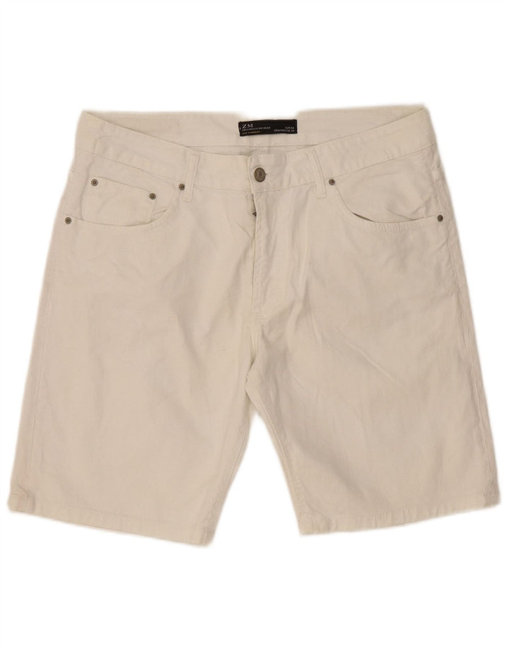 Zara Herre Denim Shorts EU 44 Large W34 Hvid