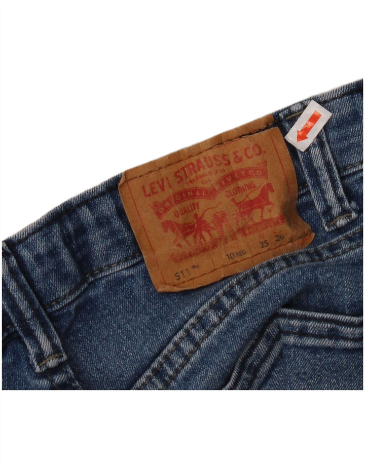 LEVI'S Boys 511 Slim Jeans 9-10 år W25 L26 Blå Bomuld